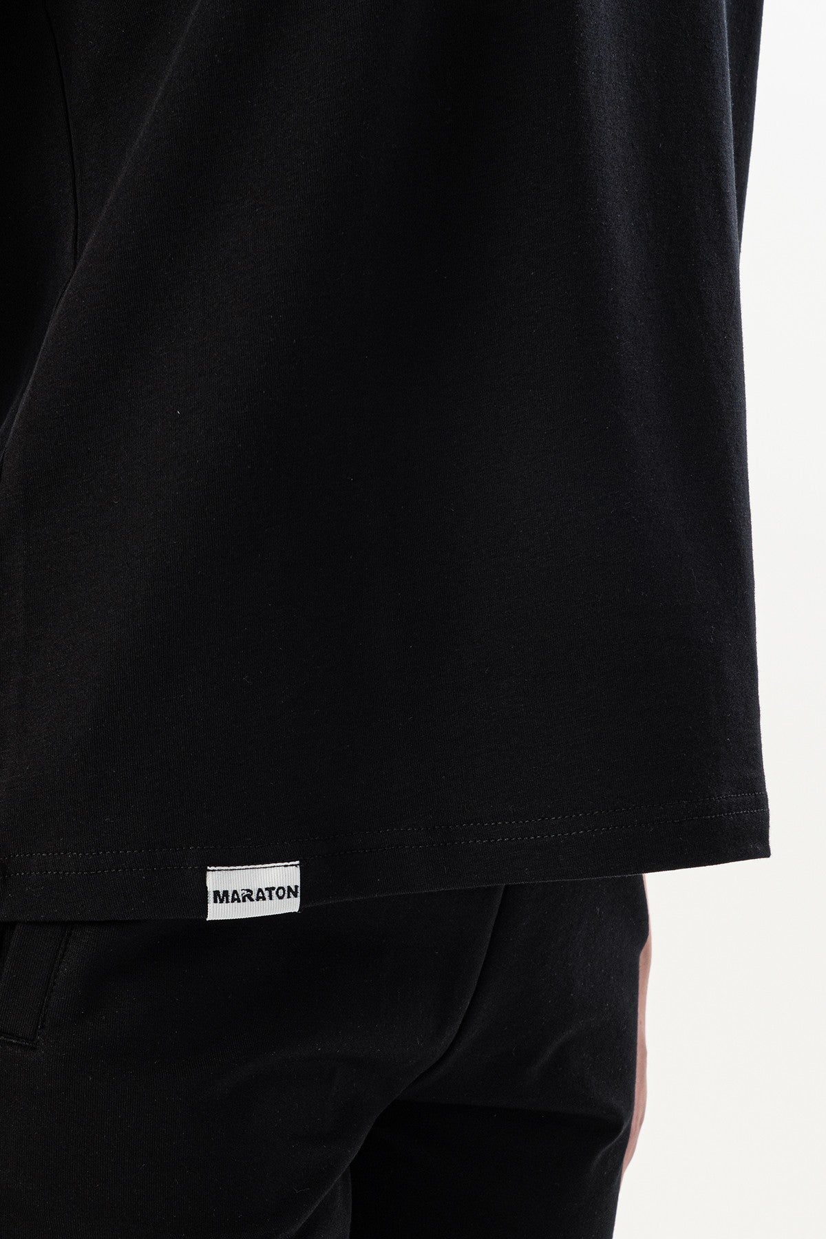 New Basic Kadın Bisiklet Yaka Siyah T-shirt