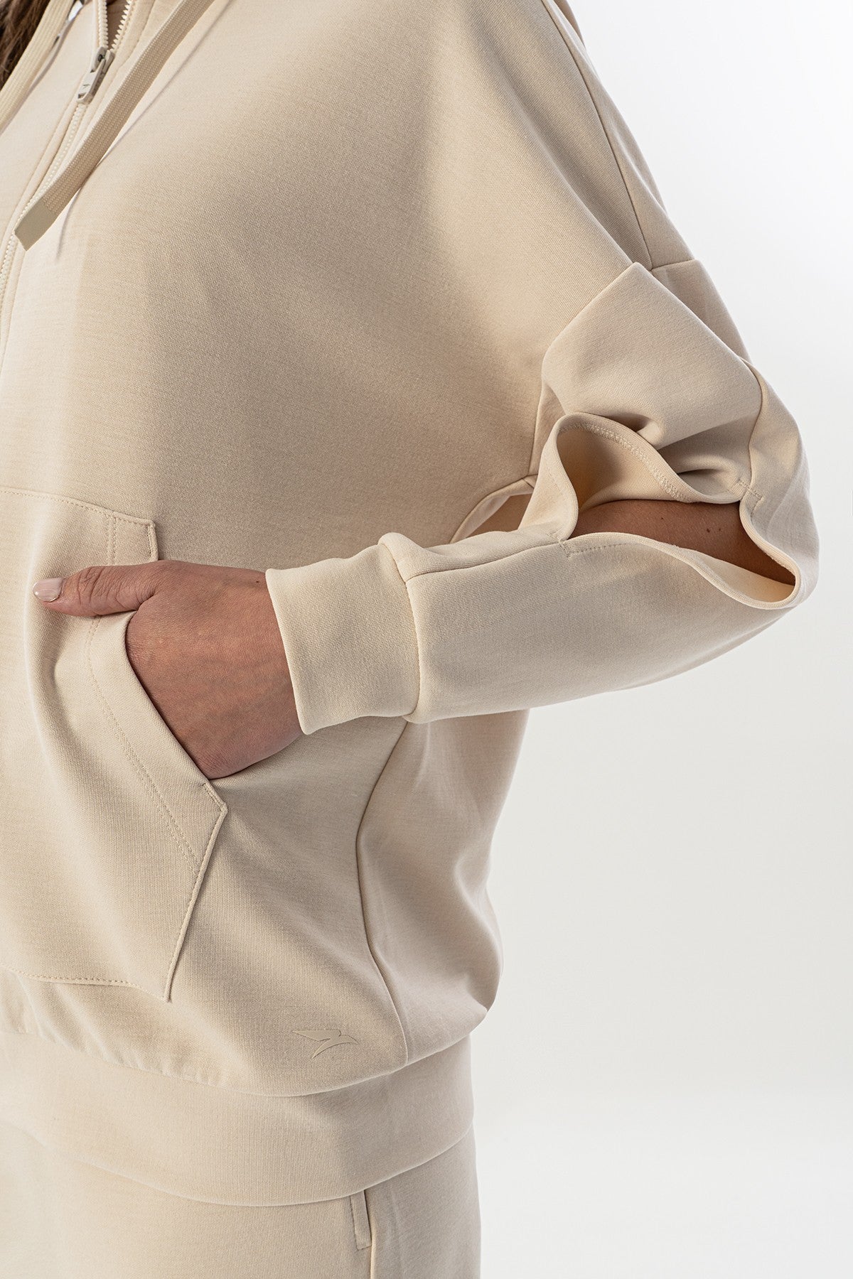 Comfort Kadın Kapüşonlu Ekru Tracktop
