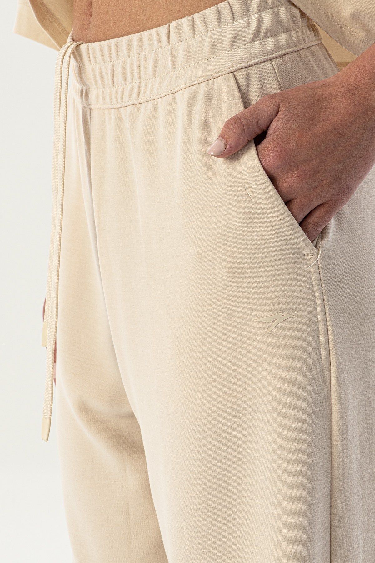 Comfort Kadın Geniş Paça Ekru Eşofman Altı
