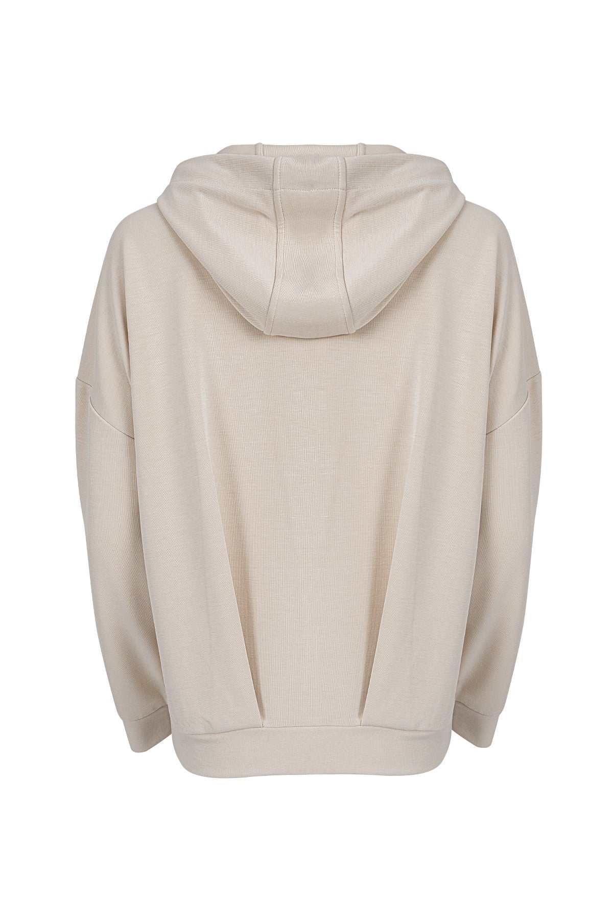 Comfort Kadın Kapüşonlu Ekru Sweatshirt