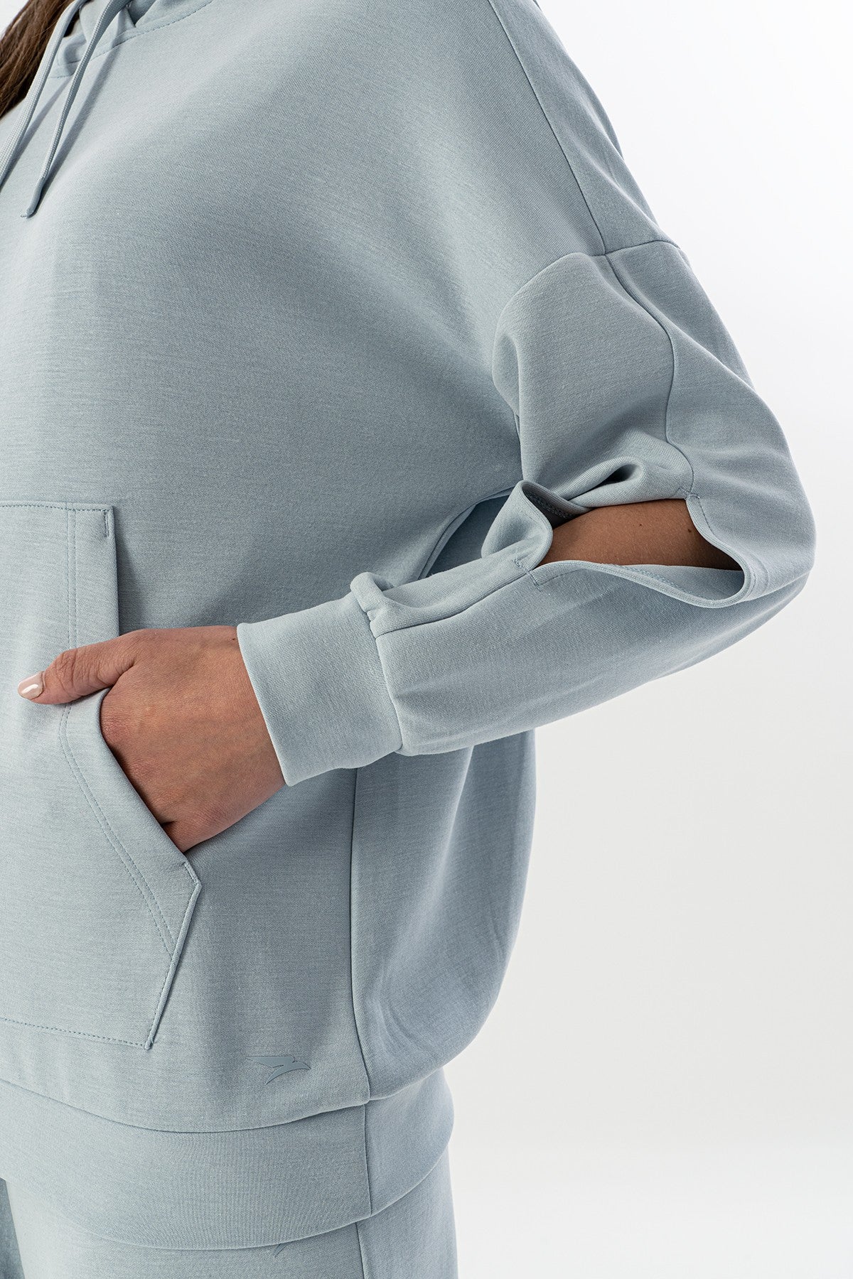Comfort Kadın Kapüşonlu Mavi Sweatshirt