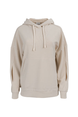 Comfort Kadın Kapüşonlu Ekru Sweatshirt