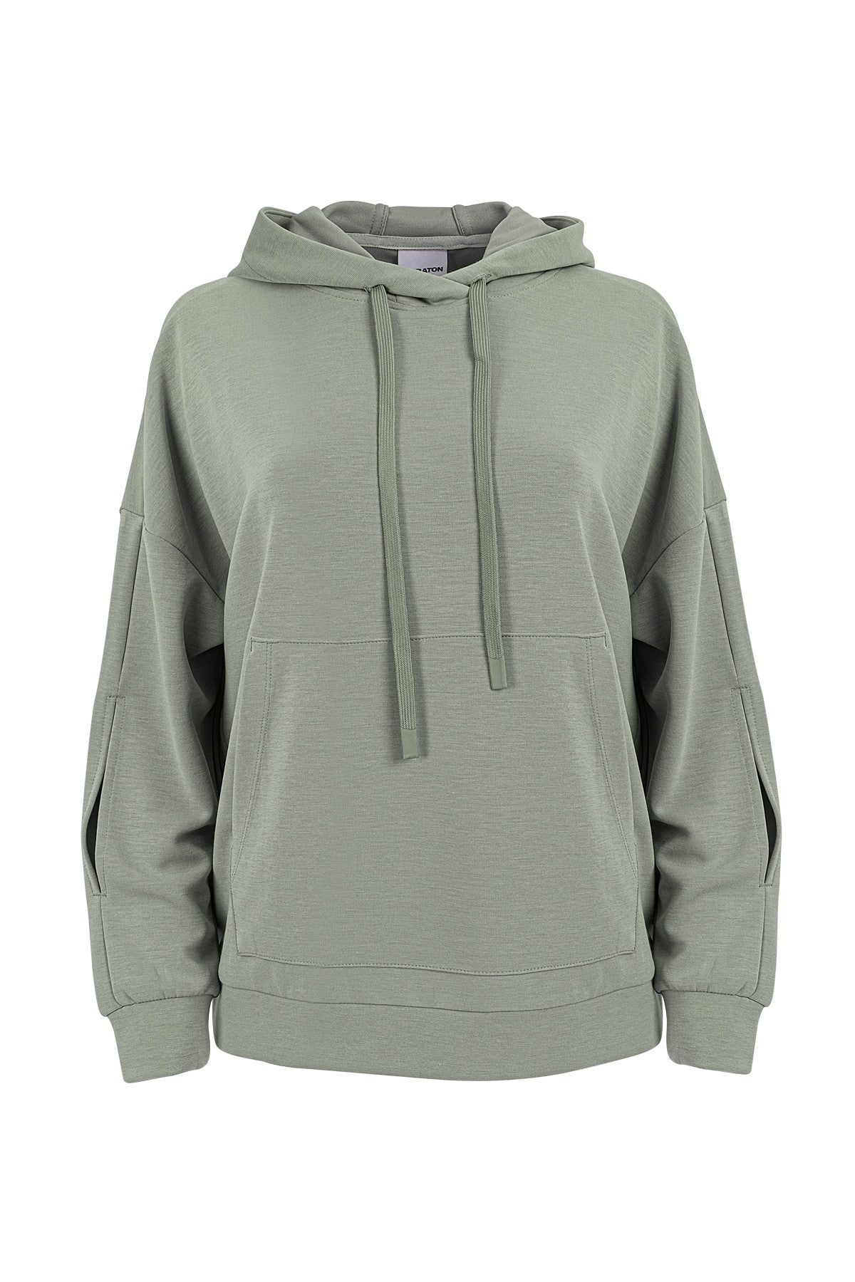 Comfort Kadın Kapüşonlu Açık Yeşil Sweatshirt