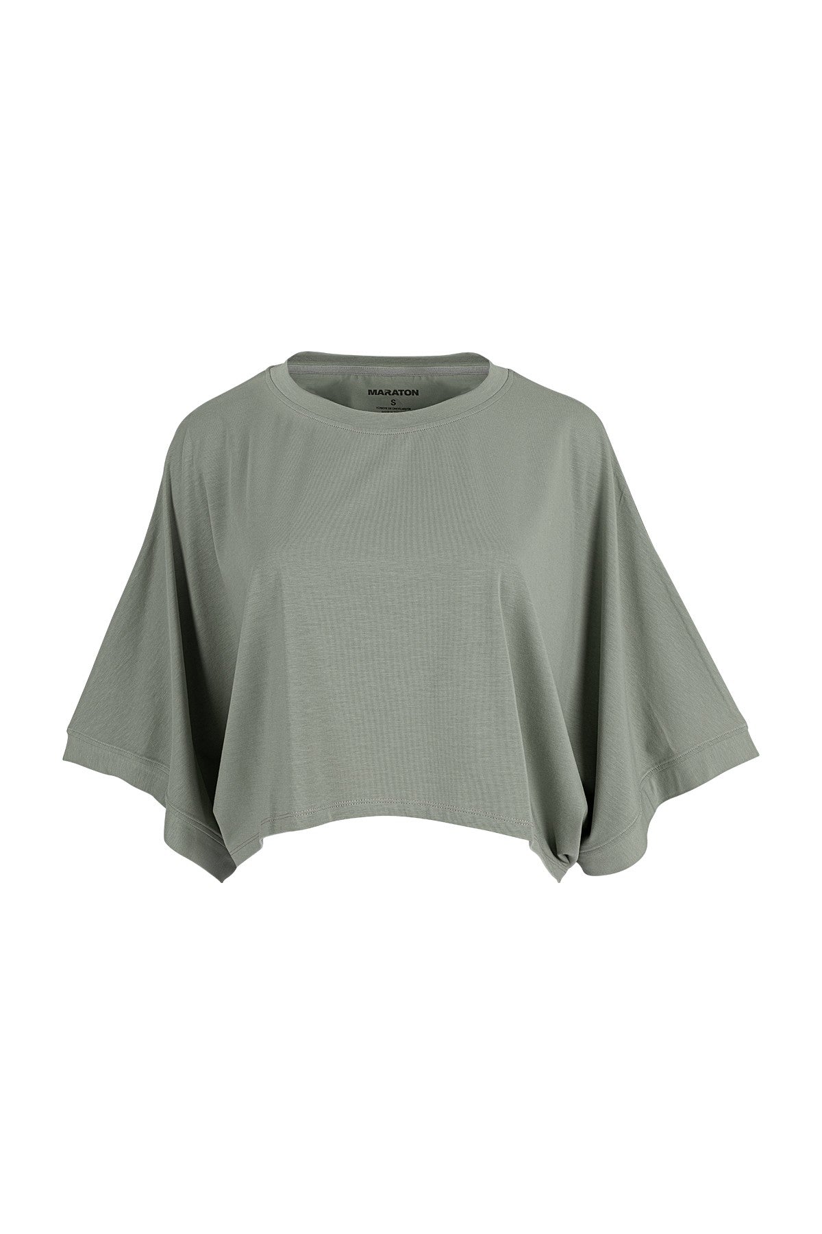 Comfort Kadın Bisiklet Yaka Açık Yeşil T-shirt