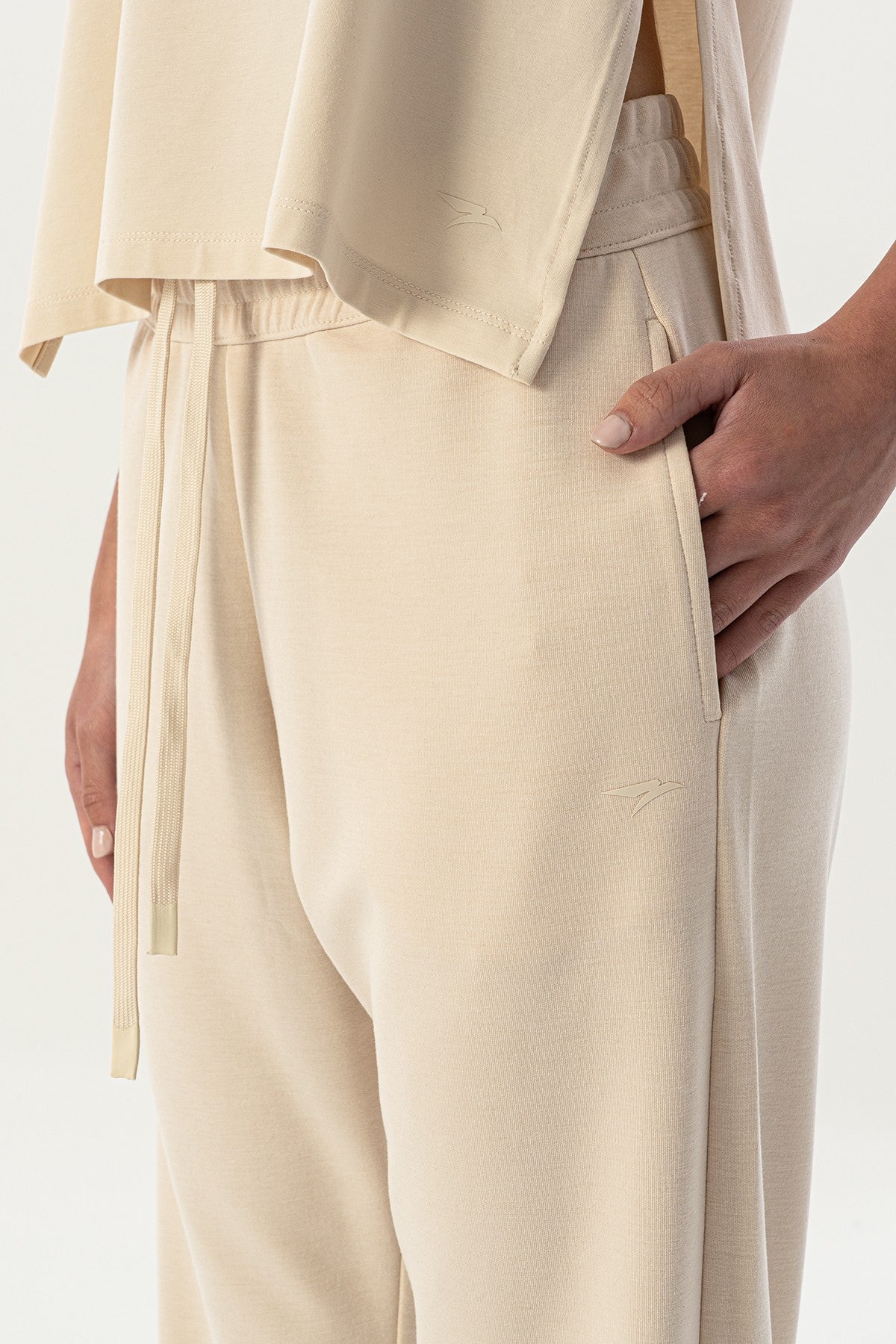 Comfort Kadın Lastik Paça Ekru Eşofman Altı