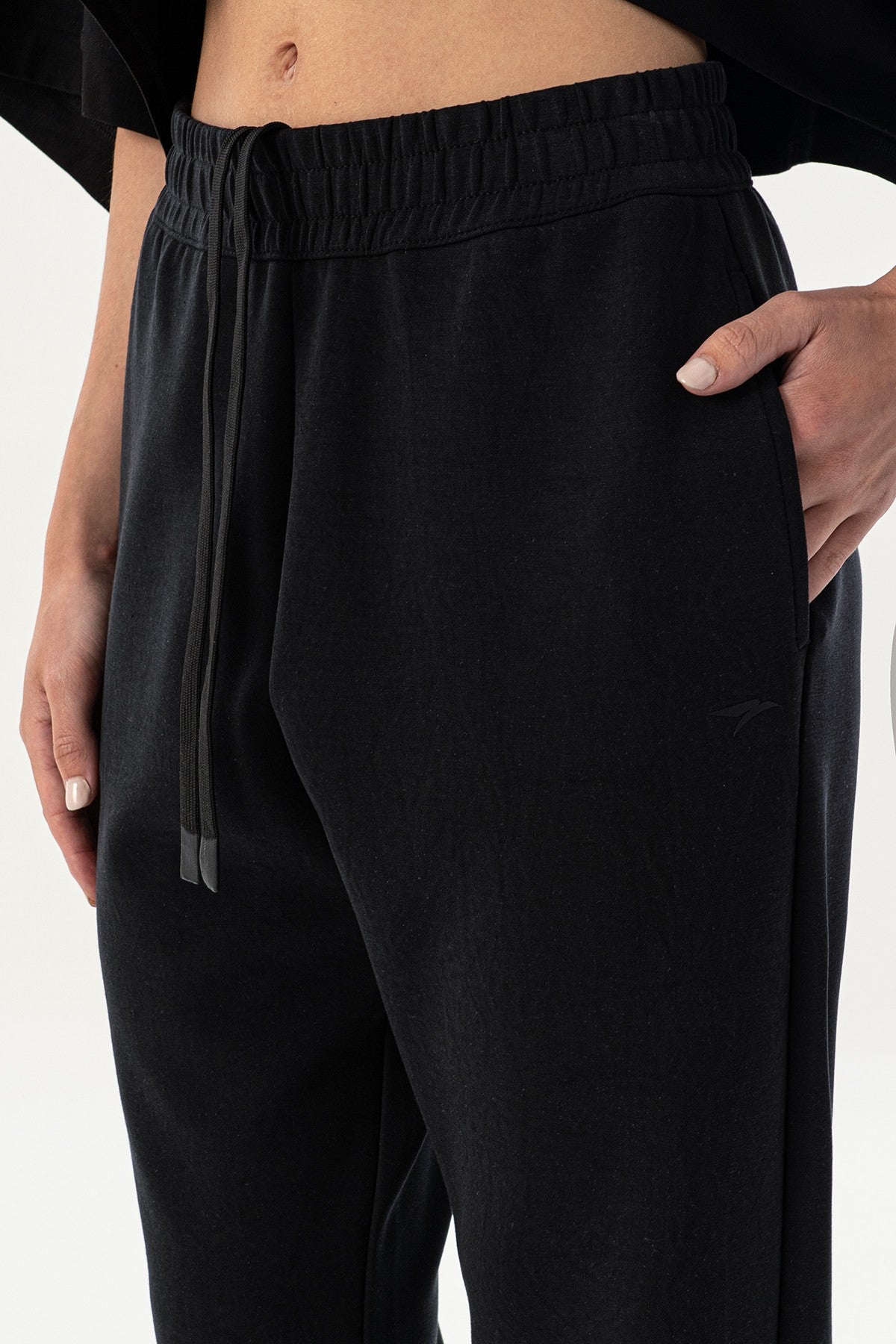 Comfort Kadın Lastik Paça Siyah Eşofman Altı