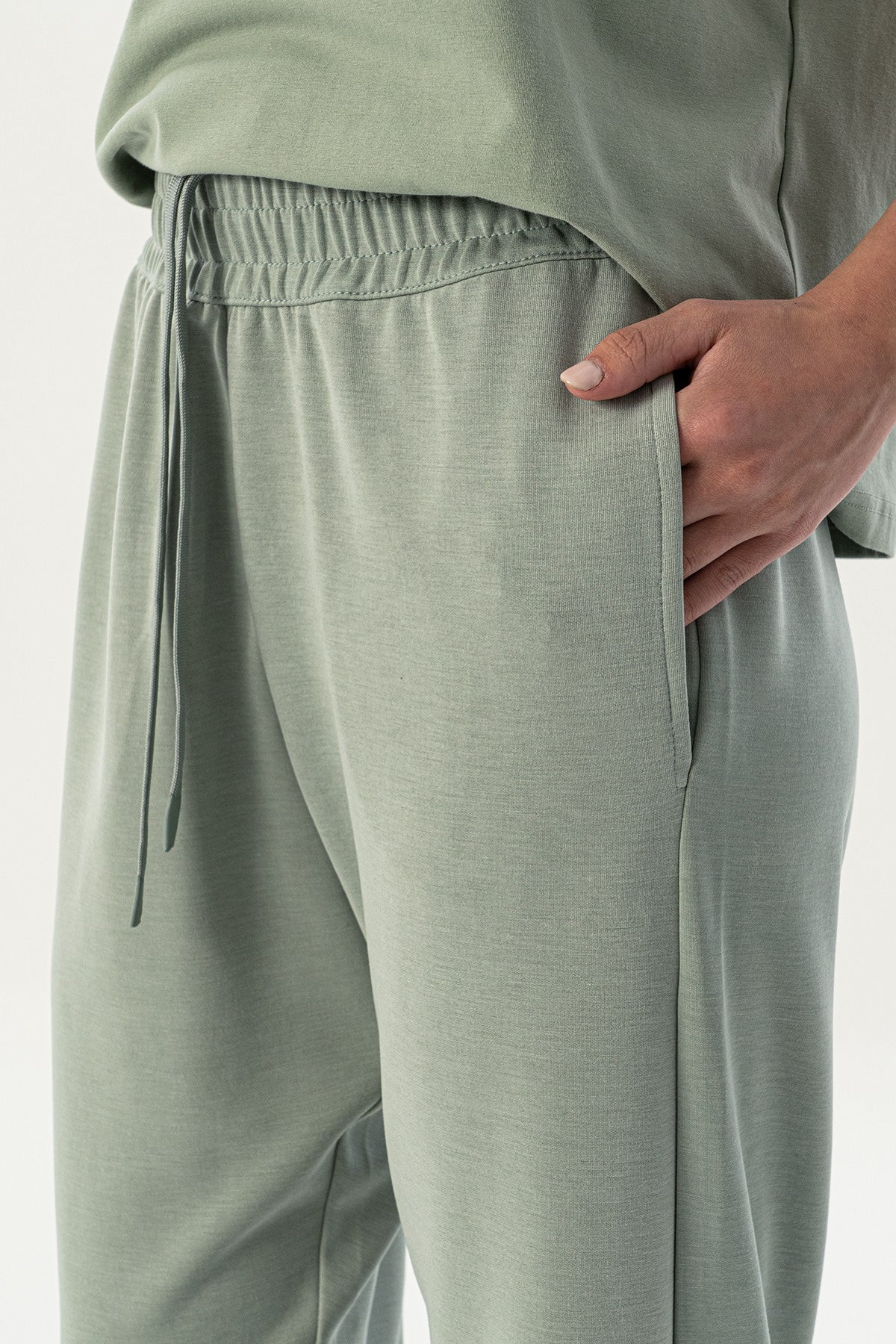 Comfort Kadın Lastik Paça Açık Yeşil Eşofman Altı