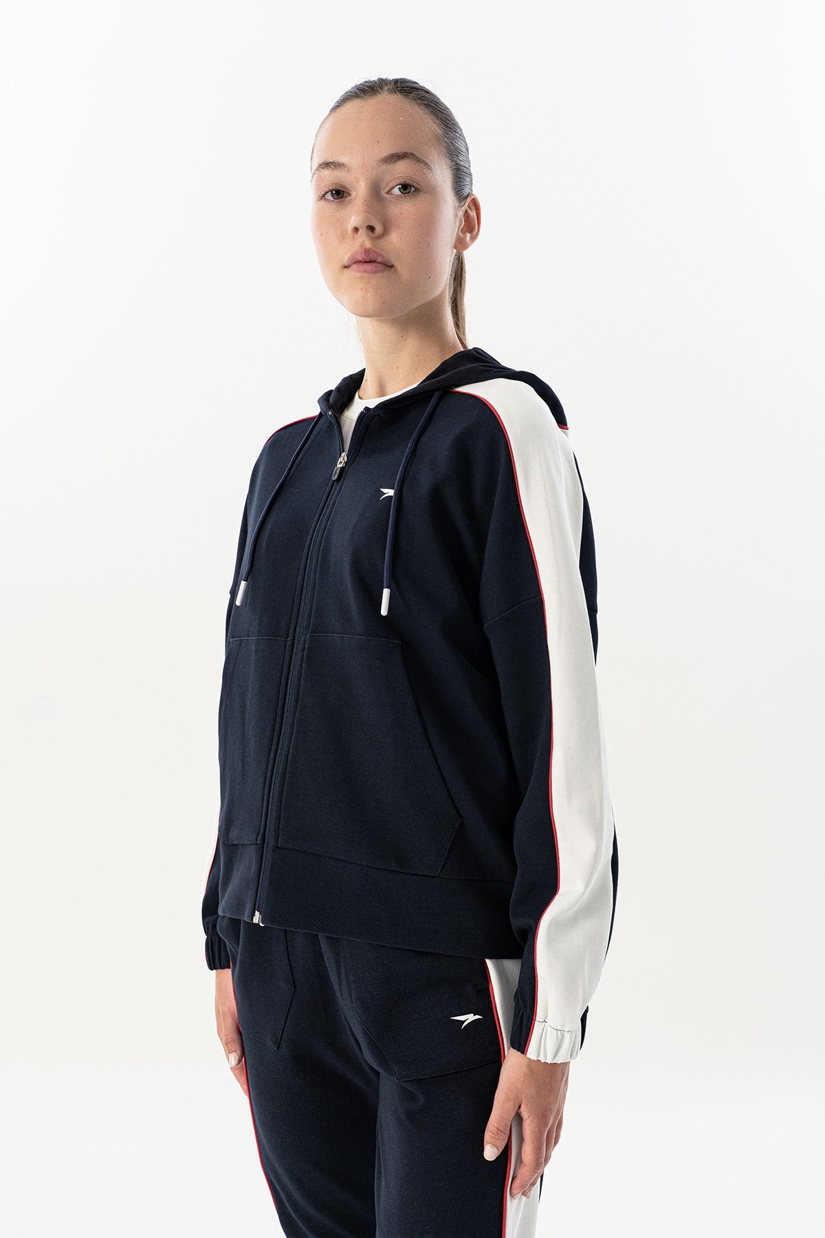Comfort Kadın Kapüşonlu Lacivert Tracktop