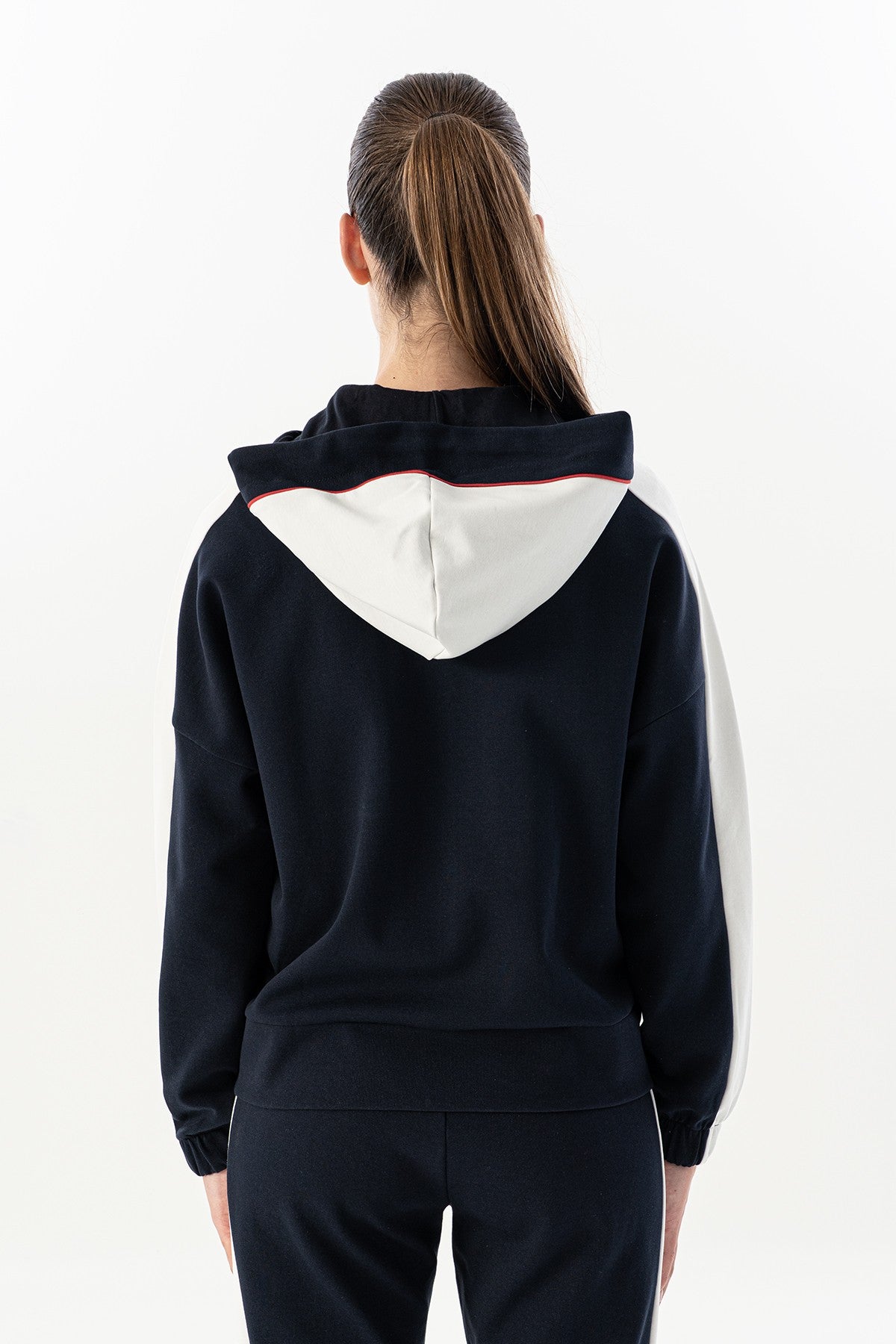 Comfort Kadın Kapüşonlu Lacivert Tracktop