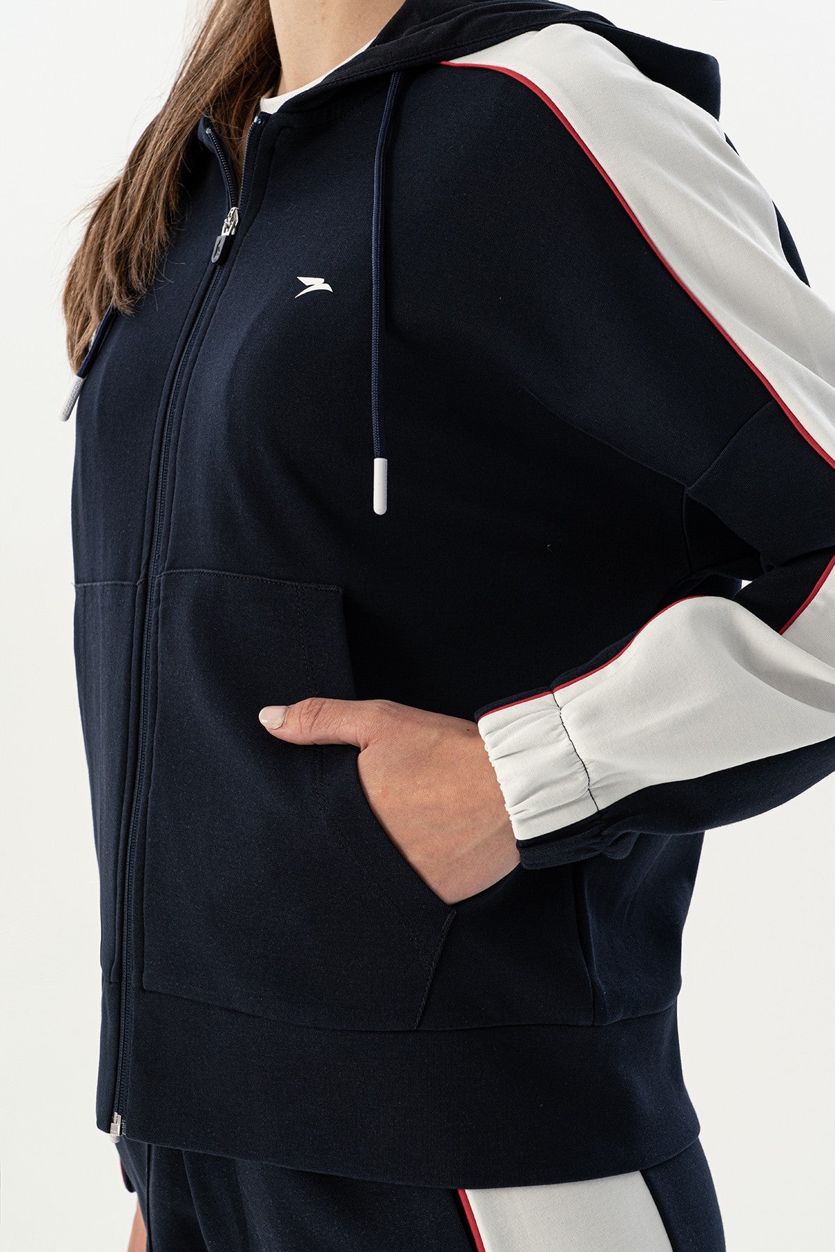 Comfort Kadın Kapüşonlu Lacivert Tracktop