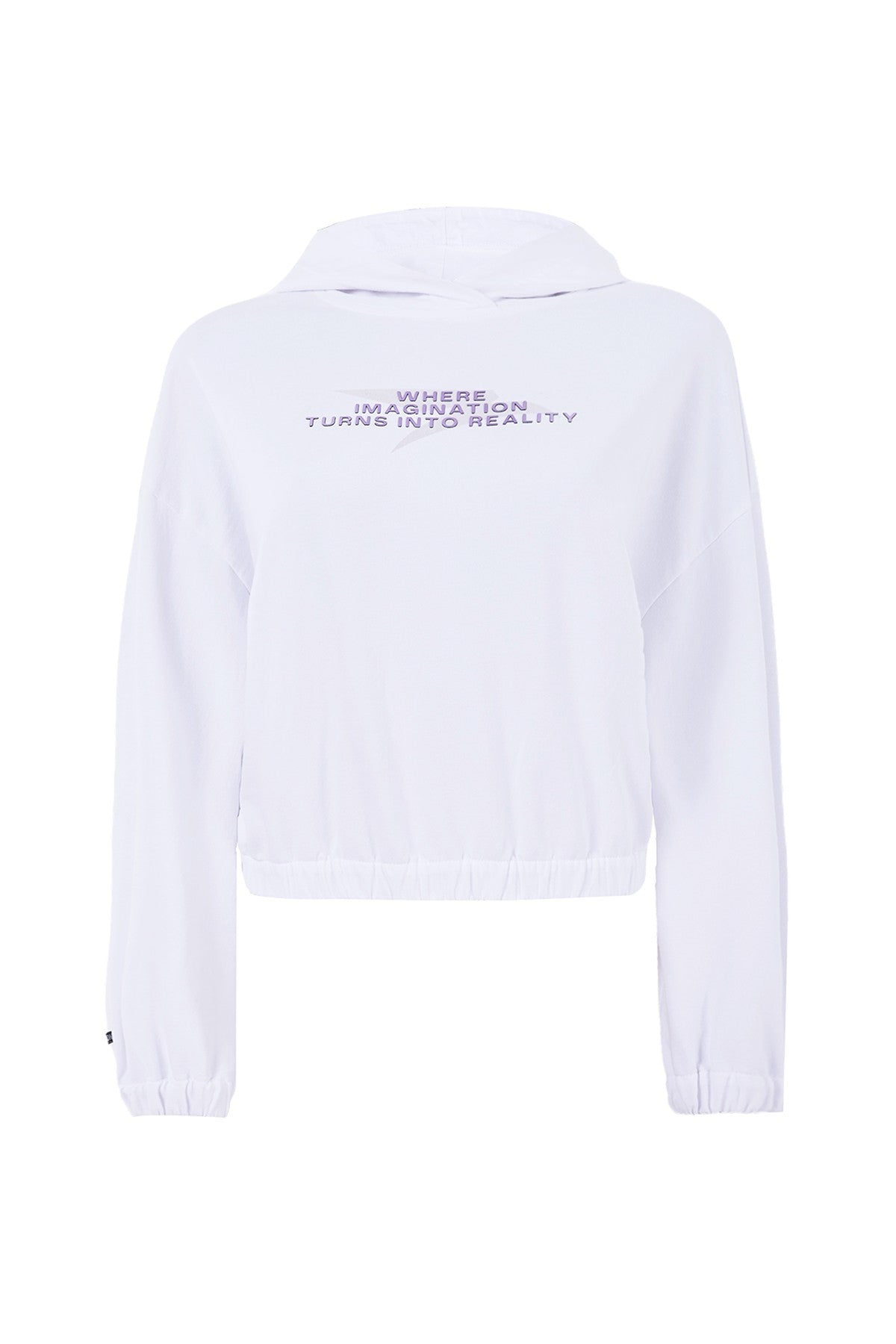 Comfort Kadın Kapüşonlu Beyaz Sweatshirt