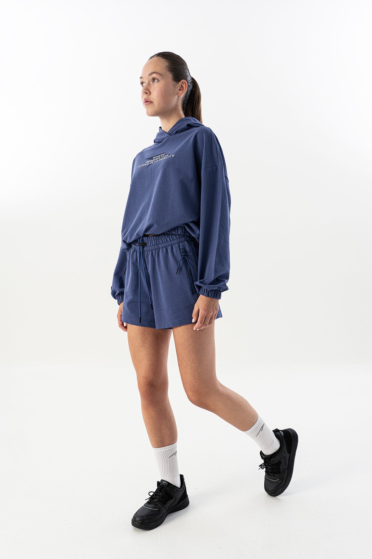 Comfort Kadın Kapüşonlu Mor Sweatshirt