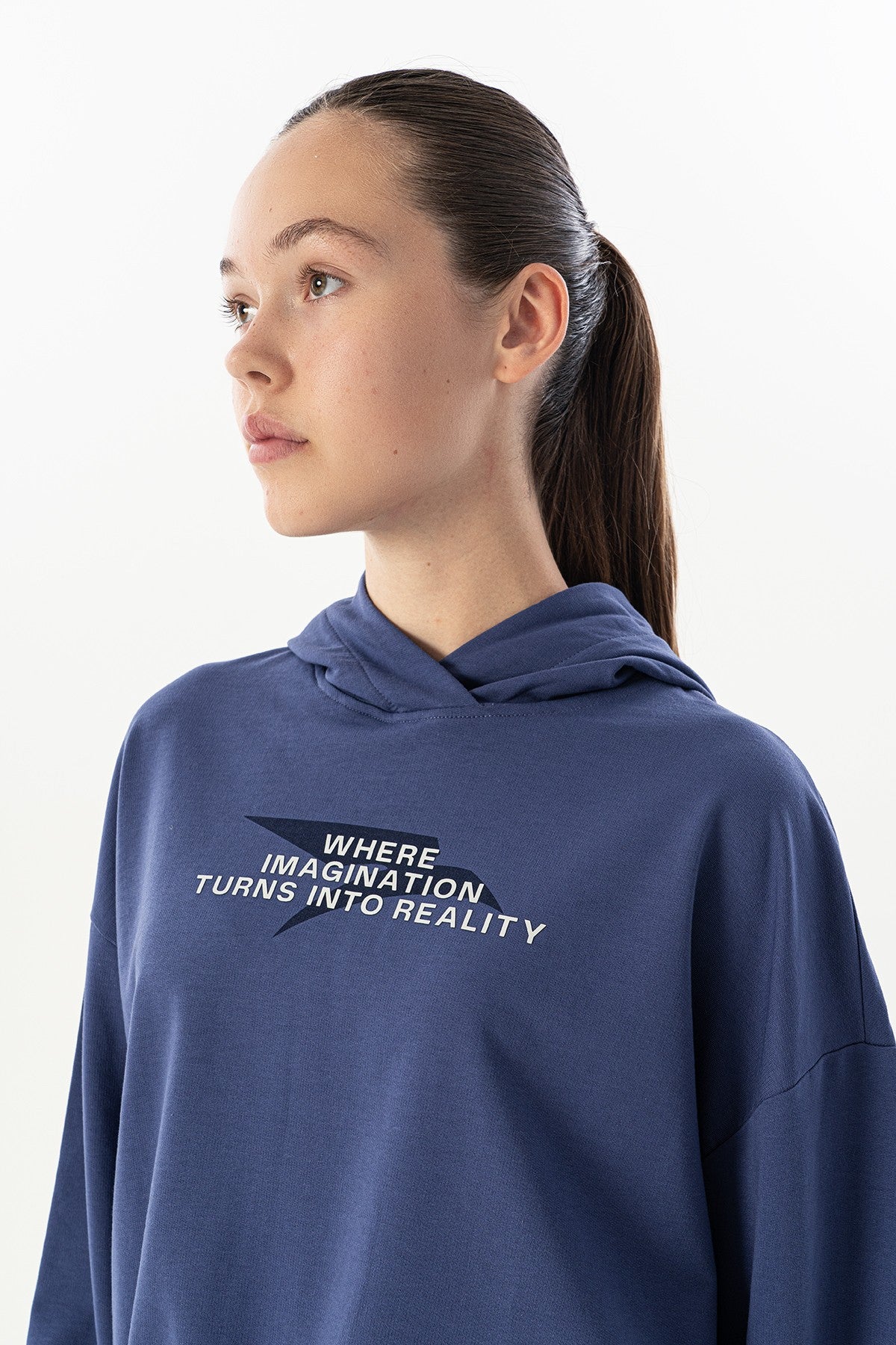 Comfort Kadın Kapüşonlu Mor Sweatshirt