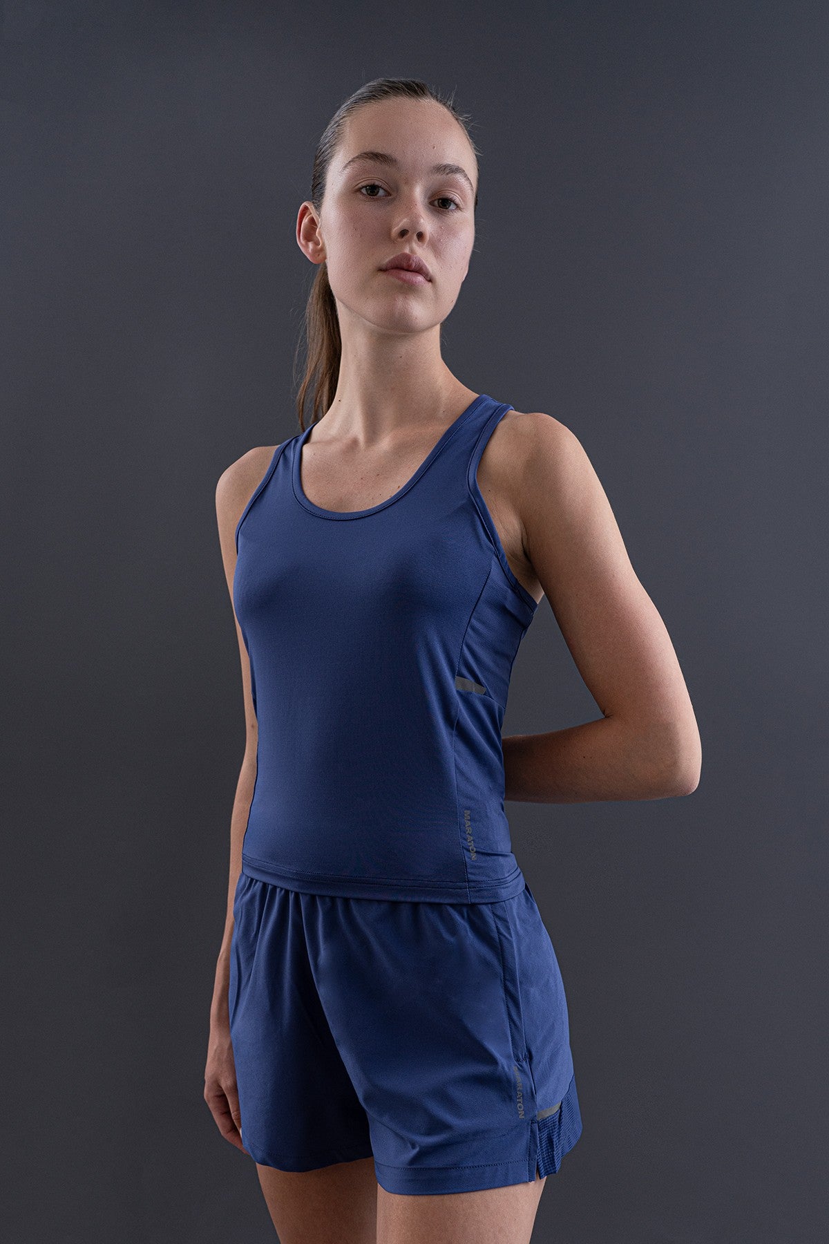 SlimFit Kadın Bisiklet Yaka Mor Atlet