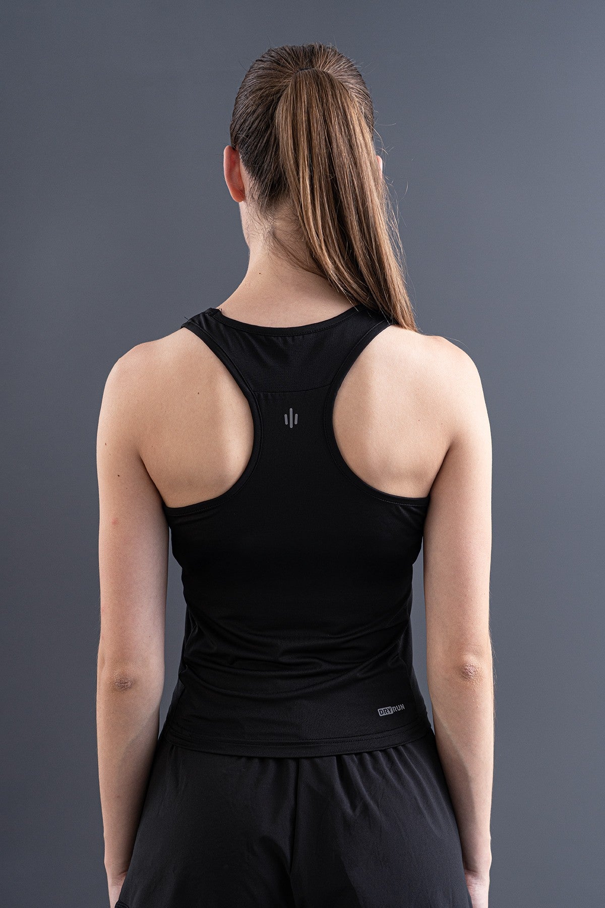 SlimFit Kadın Bisiklet Yaka Siyah Atlet
