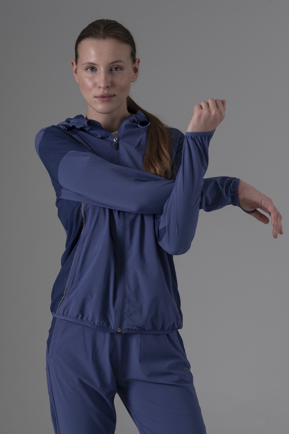 Regular Kadın Kapüşonlu Mor Tracktop