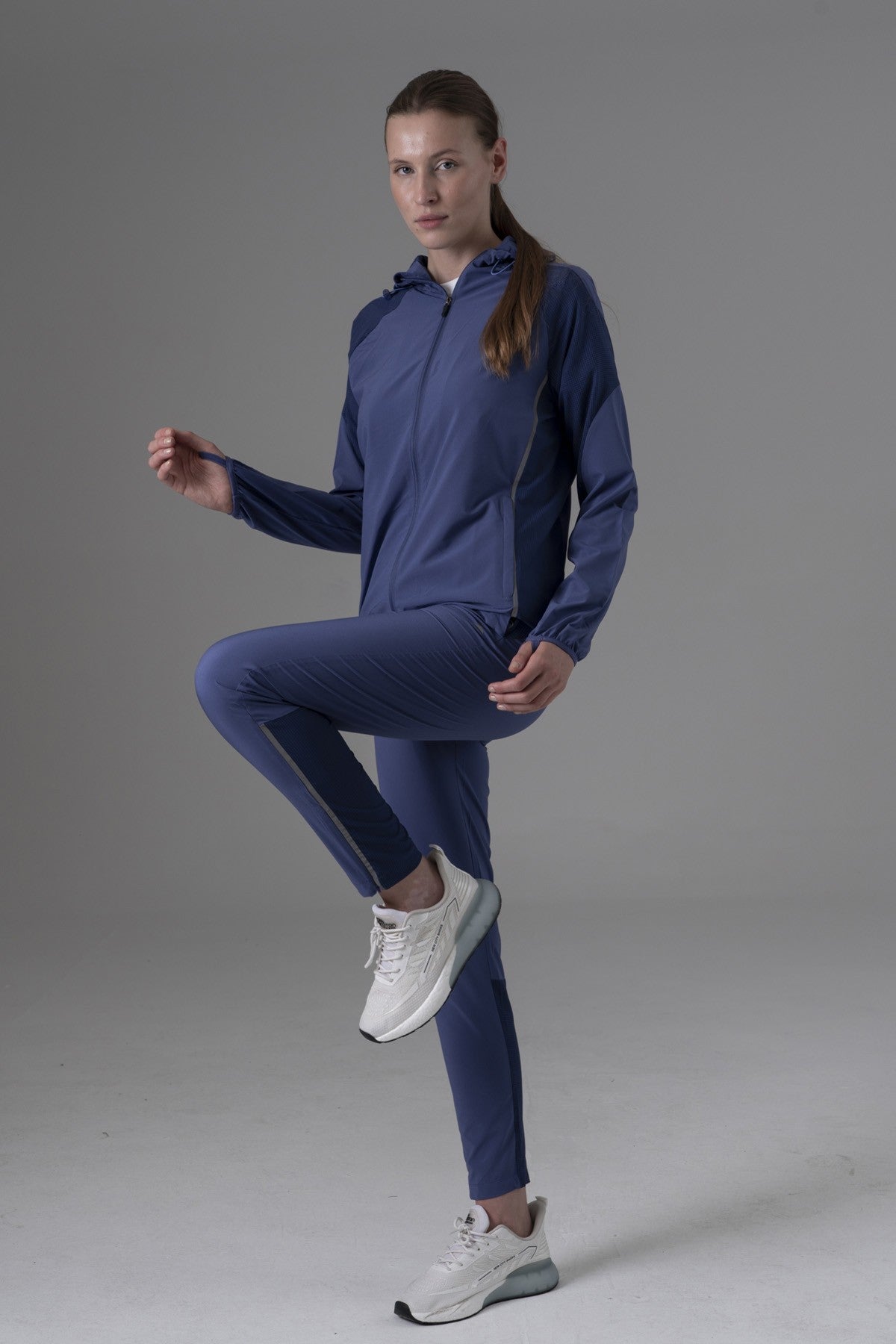 Regular Kadın Kapüşonlu Mor Tracktop