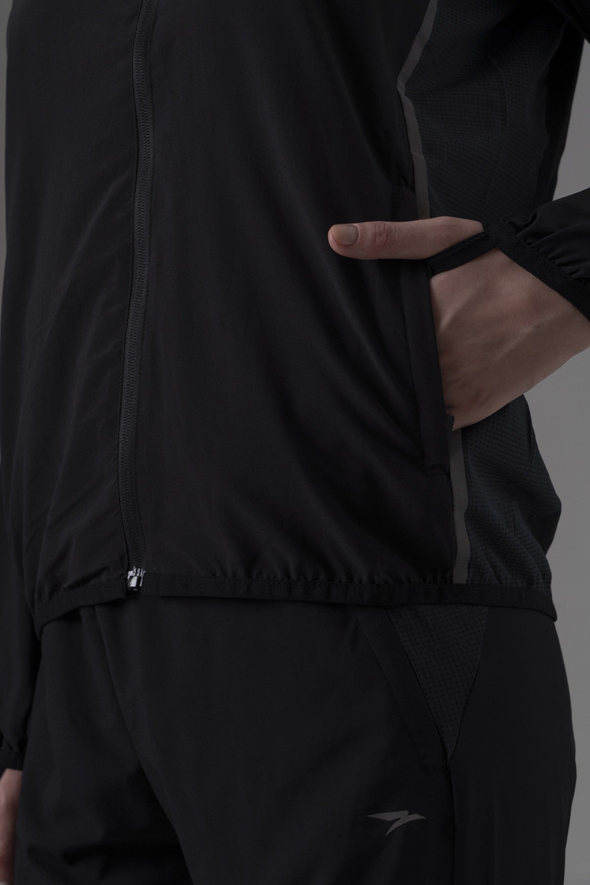 Regular Kadın Kapüşonlu Siyah Tracktop