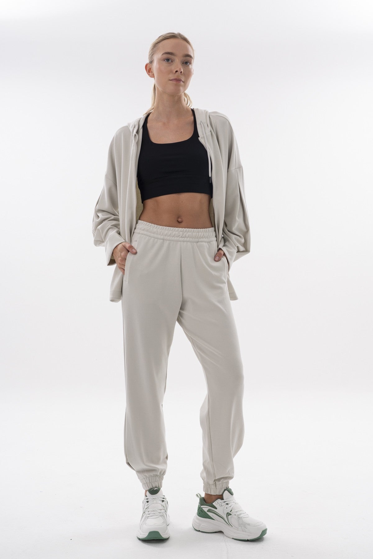 Comfort Kadın Kapüşonlu Taş Tracktop