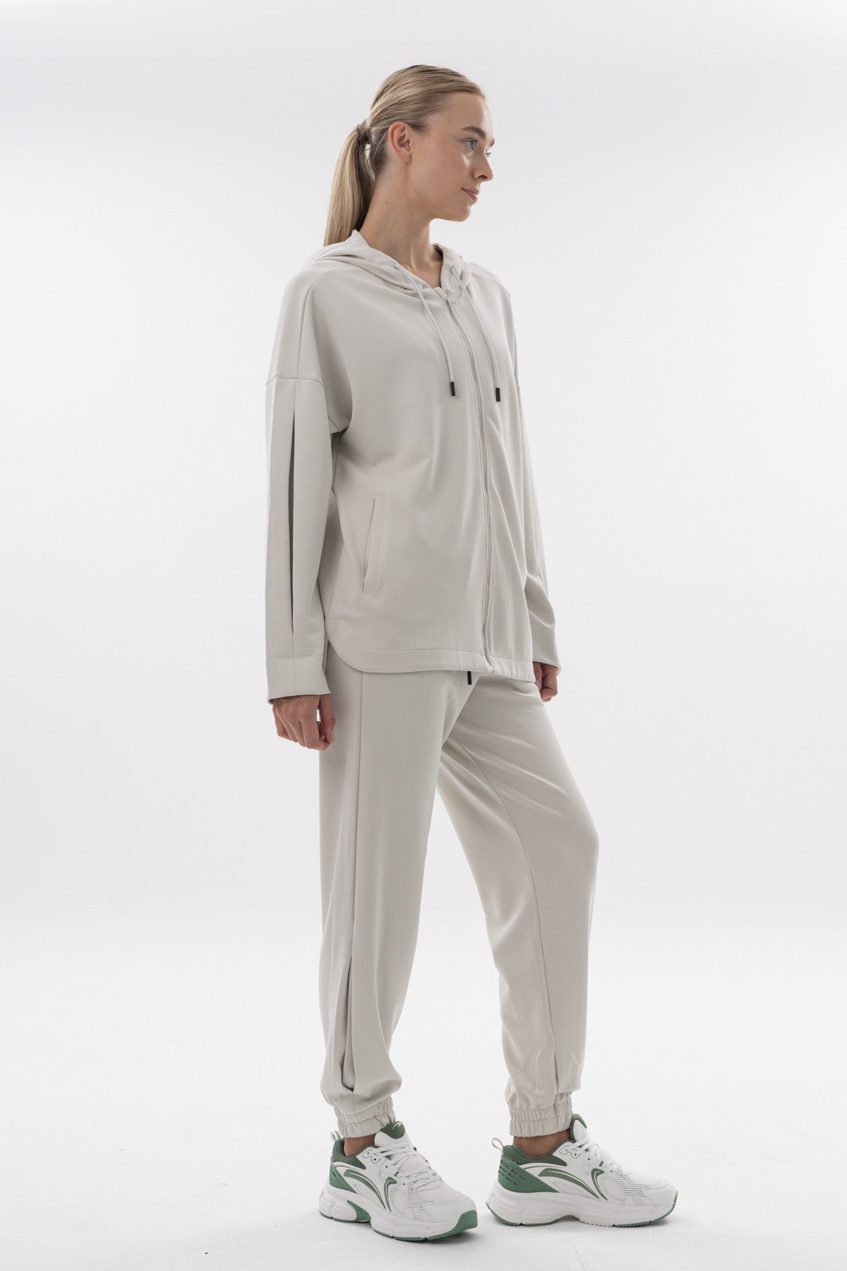 Comfort Kadın Kapüşonlu Taş Tracktop