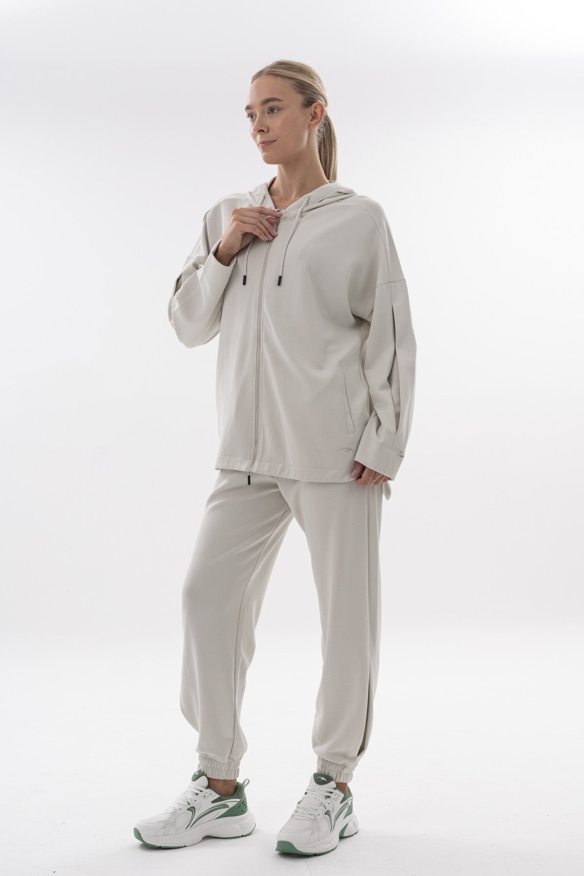 Comfort Kadın Kapüşonlu Taş Tracktop