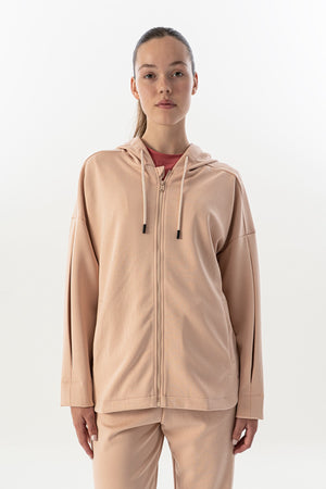 Comfort Kadın Kapüşonlu Pembe Tracktop