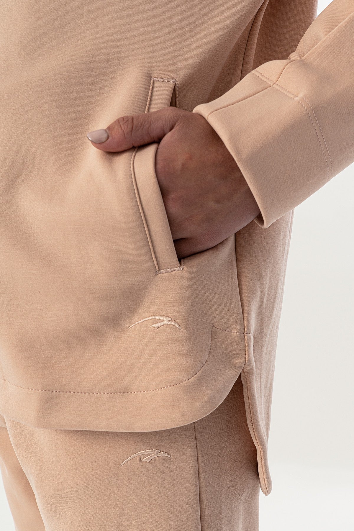 Comfort Kadın Kapüşonlu Pembe Tracktop