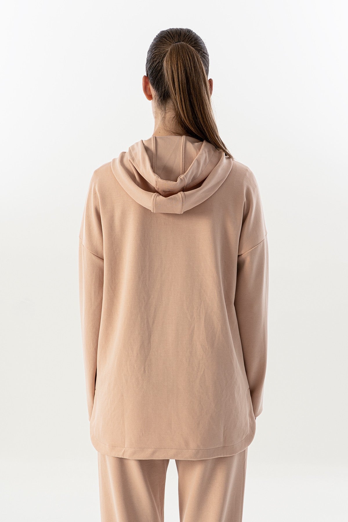 Comfort Kadın Kapüşonlu Pembe Tracktop