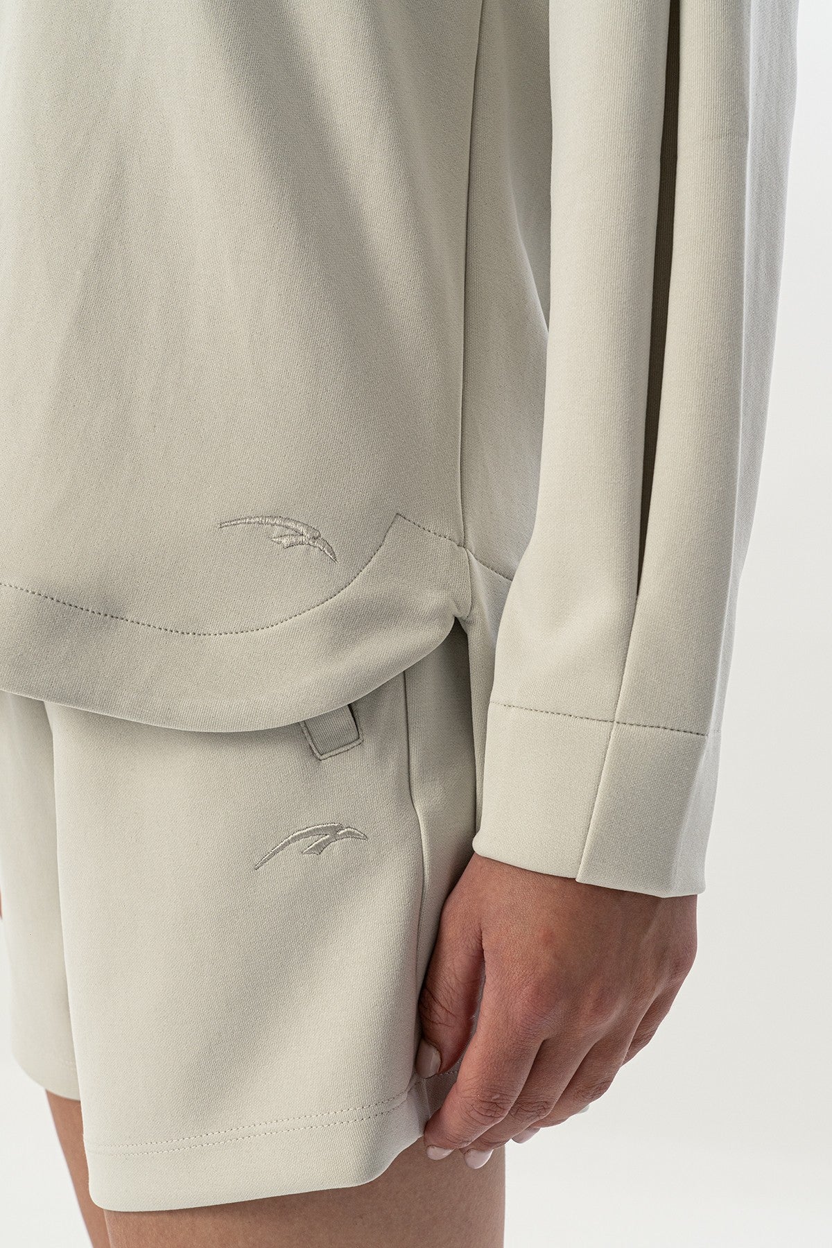 Comfort Kadın Bisiklet Yaka Taş Sweatshirt