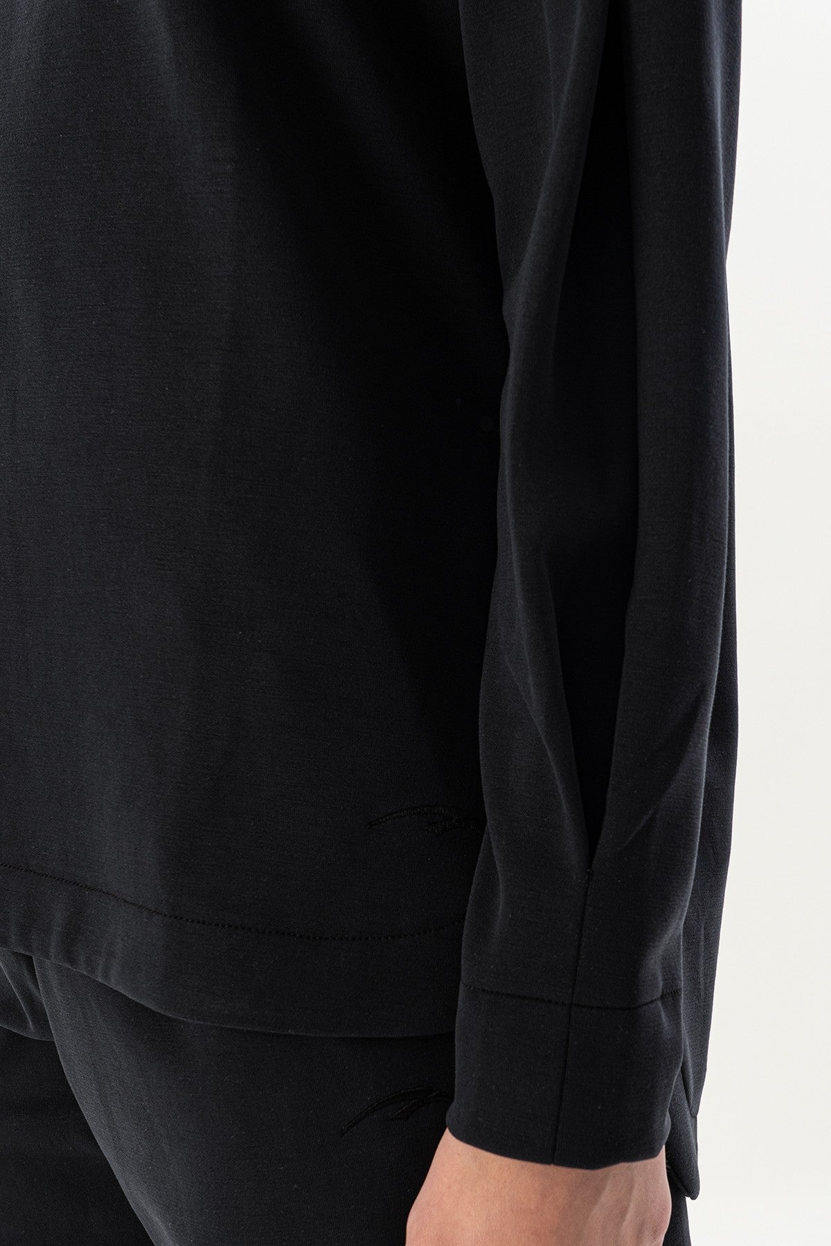 Comfort Kadın Bisiklet Yaka Siyah Sweatshirt