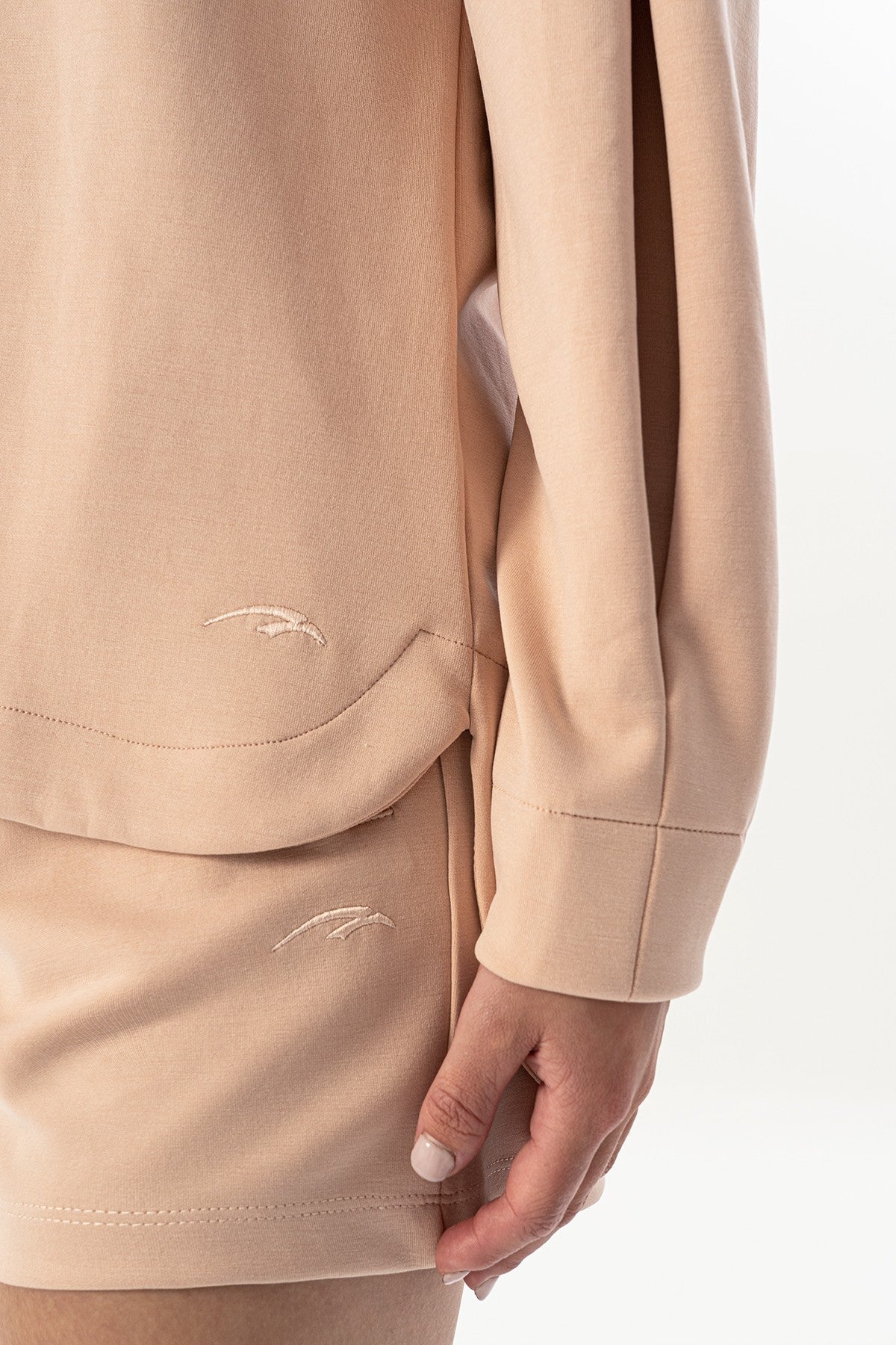 Comfort Kadın Bisiklet Yaka Pembe Sweatshirt