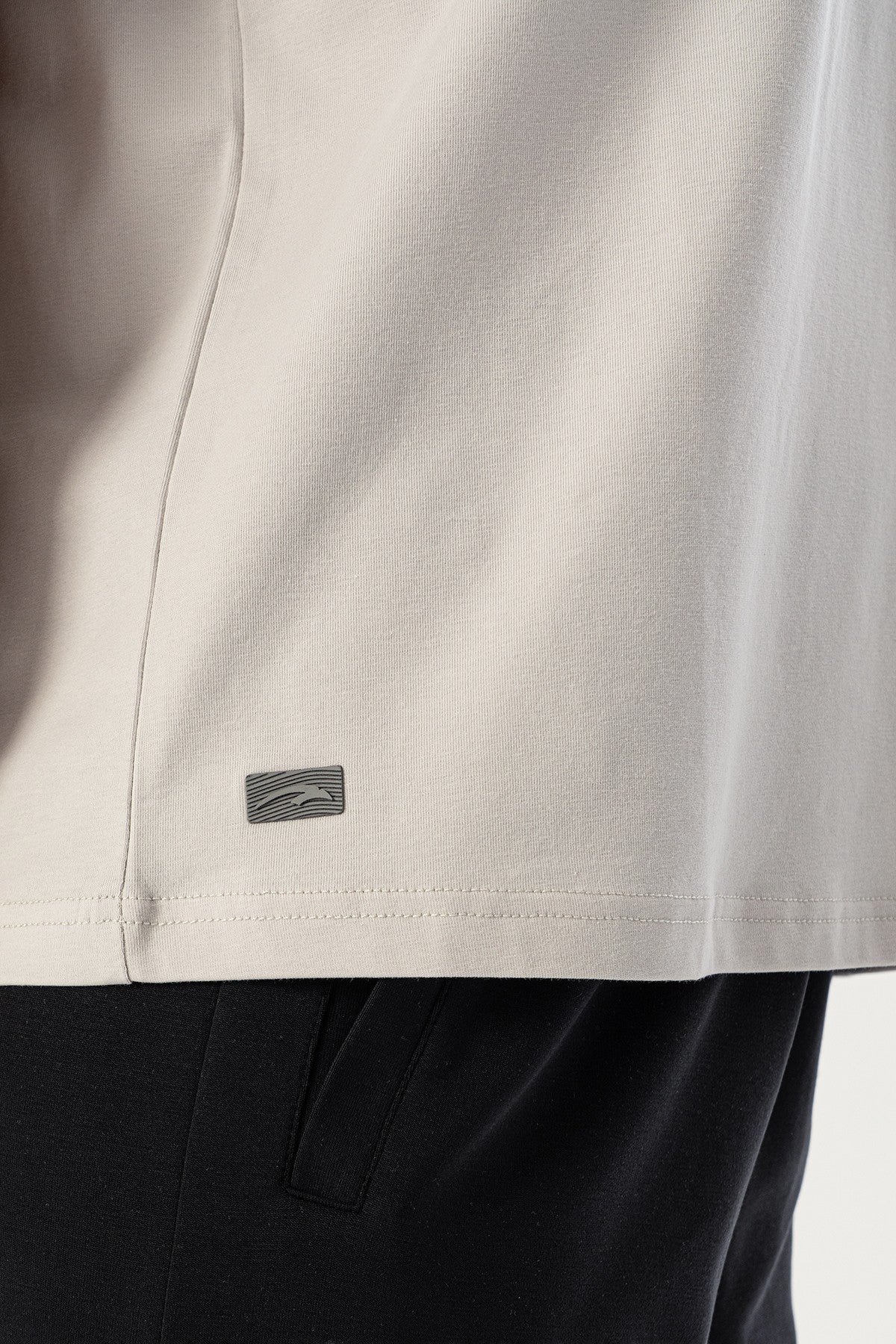 New Basic Kadın Bisiklet Yaka Gri T-shirt