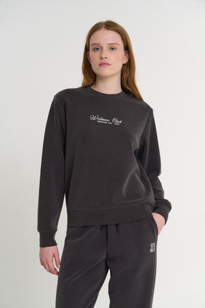Kadın Bisiklet Yaka Kahverengi Sweatshirt